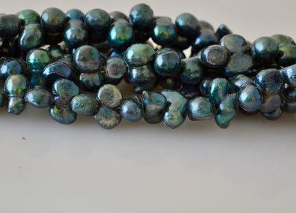 8-9x16-18mm Peanut Shape Green & Purple Color Center Drilled Freshwater Pearl Beads #906