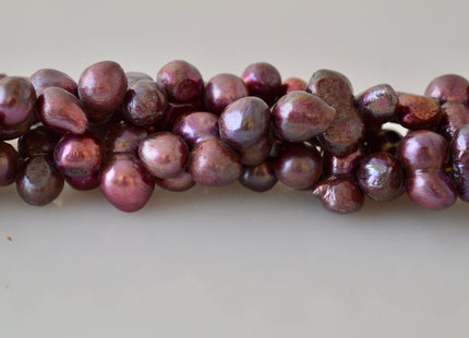8-9x16-18mm Peanut Shape Green & Purple Color Center Drilled Freshwater Pearl Beads #906