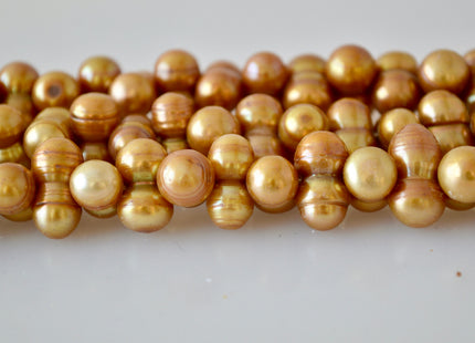 9x15-16mm Peanut Shape Brown Color Center Drilled Freshwater Pearl Beads #909