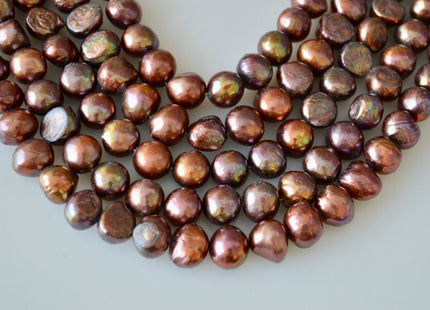 10-11mm AA Nugget Shape Dark Brown Color Genuine Freshwater Pearl Beads #915