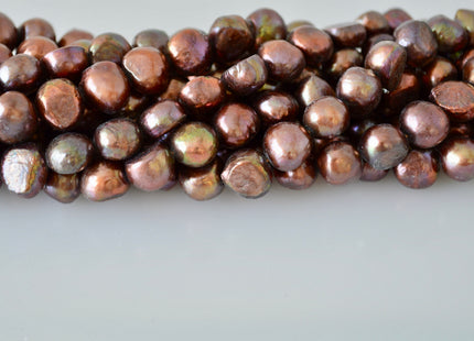 10-11mm AA Nugget Shape Dark Brown Color Genuine Freshwater Pearl Beads #915