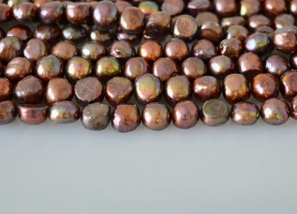 10-11mm AA Nugget Shape Dark Brown Color Genuine Freshwater Pearl Beads #915