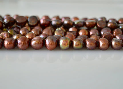 10-11mm AA Nugget Shape Dark Brown Color Genuine Freshwater Pearl Beads #915