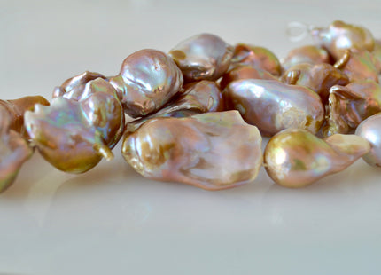 15x25-18-35mm Natural Color JUMBO Baroque Freshwater Irregular Pearl Beads #923