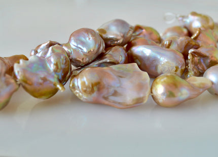 15x25-18-35mm Natural Color JUMBO Baroque Freshwater Irregular Pearl Beads #923