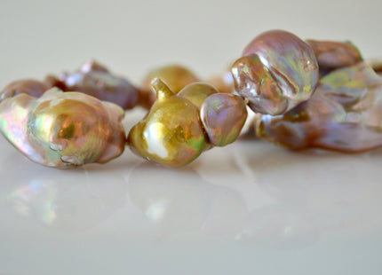 15x25-18-35mm Natural Color JUMBO Baroque Freshwater Irregular Pearl Beads #923