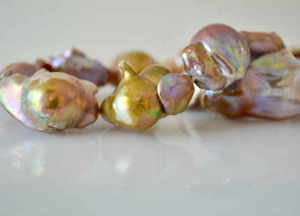 15x25-18-35mm Natural Color JUMBO Baroque Freshwater Irregular Pearl Beads #923