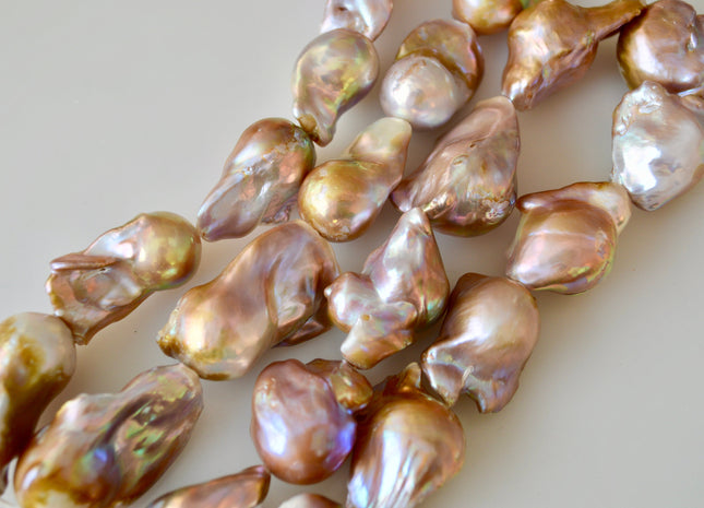 15x25-18-35mm Natural Color JUMBO Baroque Freshwater Irregular Pearl Beads #923