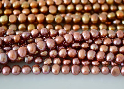 6-7mm Potato Nugget Purple/Pinkish & Dark Brown Color Freshwater Pearl Beads #926