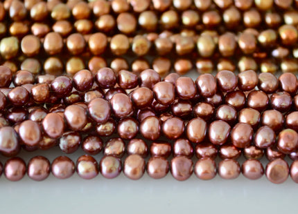 6-7mm Potato Nugget Purple/Pinkish & Dark Brown Color Freshwater Pearl Beads #926