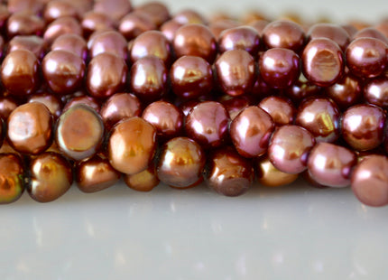 6-7mm Potato Nugget Purple/Pinkish & Dark Brown Color Freshwater Pearl Beads #926