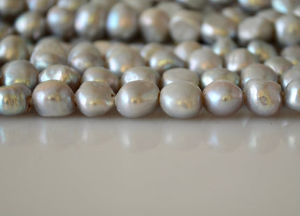 11-12mm AAA Large Hole Nugget Silver/Gray Color Freshwater Pearl Beads 2.2mm Hole #930
