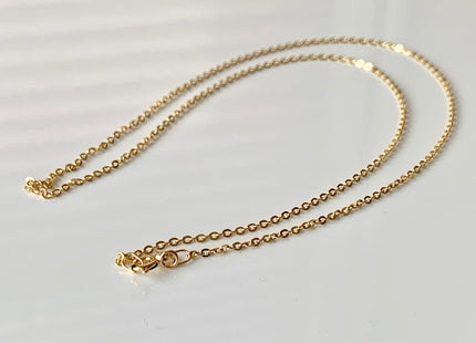 16 Inches Or 18 Inches 14K Gold Chain With Spring Clasp, Solid 14K Gold Chain Necklace DC Circle Link 35 #1004