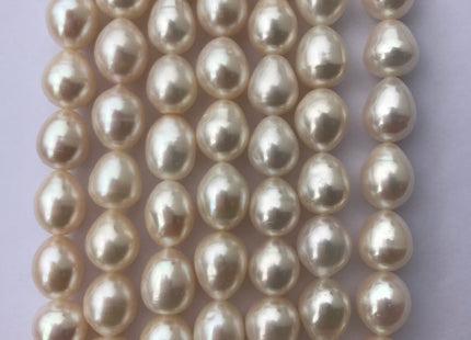 11x13 mm AAA Rice/Oval White Natural Freshwater Pearls, Genuine Freshwater Pearl, Natural White Rice Pearl, High Luster Pearls #85