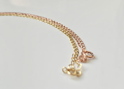 18 Inches 14K Genuine Gold Chain With Spring Clasp, 14K Gold Chain Necklace, Elongated Curve Chain 1.5mm #1018