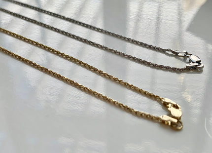 18 Inches 14K Genuine Gold Chain With Lobster Clasp, Solid 14K Gold Chain Necklace, Diamond Cut Rope Gold Chain 1.0/1.5mm