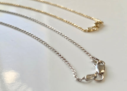 18 Inches 14K Genuine Gold Chain With Lobster Clasp, Solid 14K Gold Chain Necklace, Diamond Cut Rope Gold Chain 1.0/1.5mm