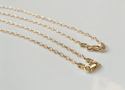 18 Inches 14K Genuine Gold Chain With Spring Clasp, Solid 14K Gold Chain Necklace, Fillgree 040 Chain #1020