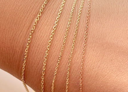 18 Inches 14K Genuine Gold Chain With Lobster Clasp, Solid 14K Gold Chain Necklace, Diamond Cut Boston Link 1.3mm/1.4mm chain #1022