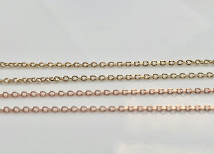 18 Inches 14K Genuine Gold Chain With Lobster Clasp, Solid 14K Gold Chain Necklace, Diamond Cut Boston Link 1.3mm/1.4mm chain #1022