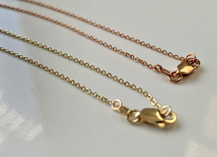18 Inches 14K Genuine Gold Chain With Lobster Clasp, Solid 14K Gold Chain Necklace, Diamond Cut Boston Link 1.3mm/1.4mm chain #1022
