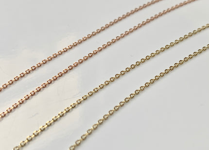 18 Inches 14K Genuine Gold Chain With Lobster Clasp, Solid 14K Gold Chain Necklace, Diamond Cut Boston Link 1.3mm/1.4mm chain #1022