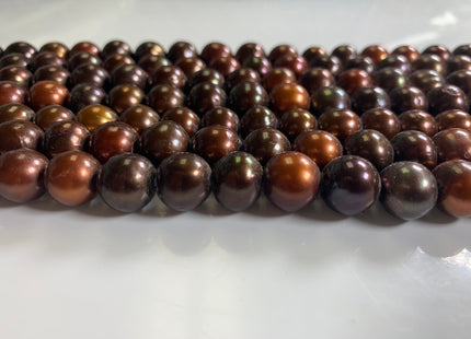 11 mm AA Large Hole Potato / Semi Round Multi Dark Brown Color Freshwater Pearl Beads Hole 2.2 mm Genuine Chocolate Freshwater Pearls #1075