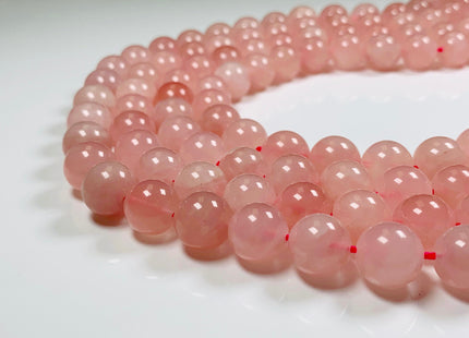 WHOLESALE AAA TOP Quality 8mm 12 mm Smooth Round Rose Quartz Beads October Birthstone Natural Rose Quartz Gemstone Beads #2205