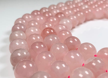 WHOLESALE AAA TOP Quality 8mm 12 mm Smooth Round Rose Quartz Beads October Birthstone Natural Rose Quartz Gemstone Beads #2205