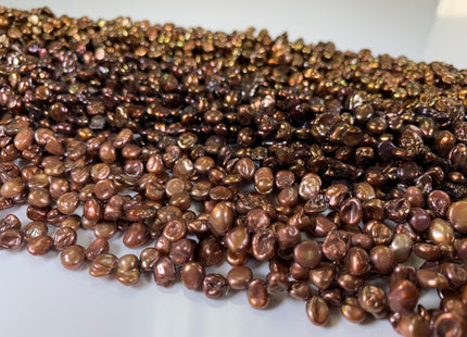 5x7 mm Top Drilled Keshi Freshwater Pearl Beads Dusty Rose/Bronze/Dark Chocolate Genuine Natural Top Drilled Cornflake Keshi Pearls #1152