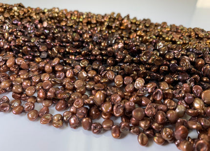 5x7 mm Top Drilled Keshi Freshwater Pearl Beads Dusty Rose/Bronze/Dark Chocolate Genuine Natural Top Drilled Cornflake Keshi Pearls #1152