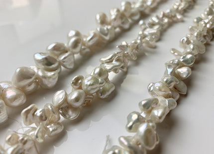 7x12mm OR 10x22mm Natural White Double Keshi Freshwater Pearls Center Drilled Keshi Pearls, Rare Dancing Freshwater Keshi Pearls #1195