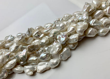 10x15-18 mm Natural White Biwa Keshi Stick Freshwater Pearls Beads, Genuine Biwa Keshi Freshwater Pearl Beads #1196