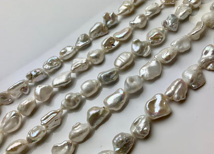 10x15-18 mm Natural White Biwa Keshi Stick Freshwater Pearls Beads, Genuine Biwa Keshi Freshwater Pearl Beads #1196