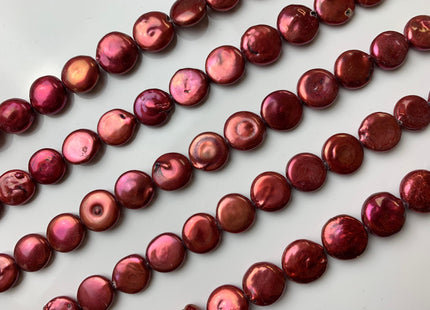 15-18 mm Large Freshwater Coin Pearls Cranberry Color Genuine Freshwater Coin Pearls Limited Edition Cranberry Color Coin Beads #700