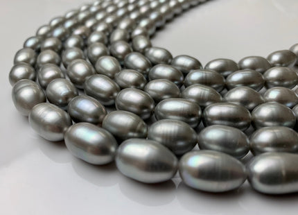 10x13-15 mm AAA Gray Color Freshwater Pearls Long Rice/Oval Shape Pearl Beads Genuine Top Quality Freshwater Pearls #1189