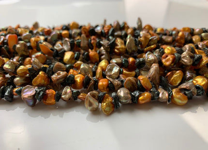 7-12 mm Multi Color Keshi Freshwater Pearl Beads Top Drilled Mixed Orange Green Champagne Color Keshi Pearls Dancing Pearl Beads #1231