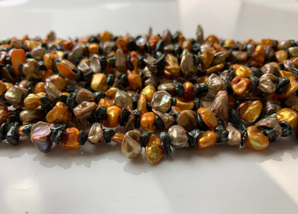 7-12 mm Multi Color Keshi Freshwater Pearl Beads Top Drilled Mixed Orange Green Champagne Color Keshi Pearls Dancing Pearl Beads #1231
