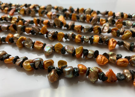 7-12 mm Multi Color Keshi Freshwater Pearl Beads Top Drilled Mixed Orange Green Champagne Color Keshi Pearls Dancing Pearl Beads #1231