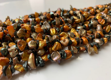 7-12 mm Multi Color Keshi Freshwater Pearl Beads Top Drilled Mixed Orange Green Champagne Color Keshi Pearls Dancing Pearl Beads #1231
