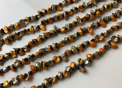 7-12 mm Multi Color Keshi Freshwater Pearl Beads Top Drilled Mixed Orange Green Champagne Color Keshi Pearls Dancing Pearl Beads #1231