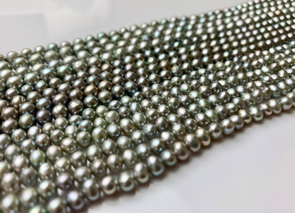 4 mm Rare Grayish Sage Green Small Potato Freshwater Pearl Beads Sage Green Color Genuine Freshwater Potato Seed Pearl #1237
