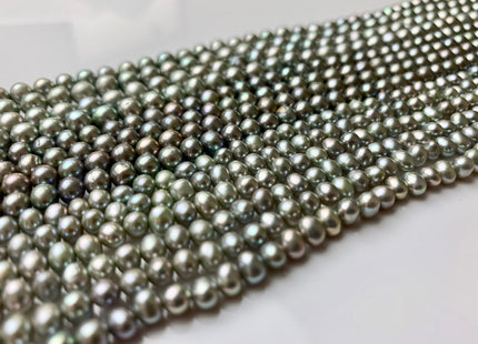 4 mm Rare Grayish Sage Green Small Potato Freshwater Pearl Beads Sage Green Color Genuine Freshwater Potato Seed Pearl #1237