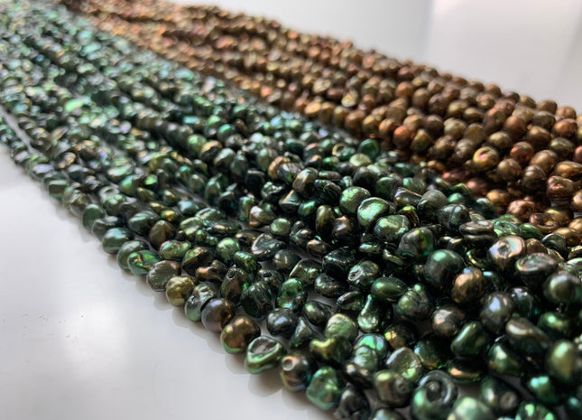 5-6 mm Bronze OR Green Color Keishi Freshwater Pearl Beads Genuine Keishi Nugget Freshwater Pearls #1234