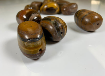 30x40 mm Natural Color Smooth Nugget Gemstone Obsidian / Tiger Eyes / Peridot Natural Color Chunky Gemstone large Hole 2.0 mm Beads #2209