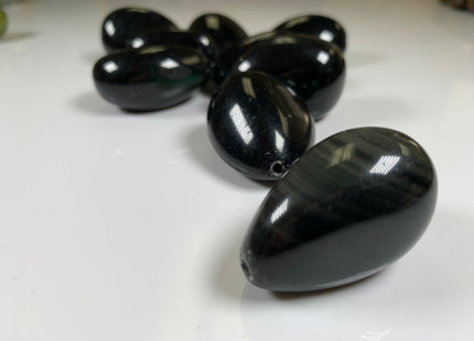 30x40 mm Natural Color Smooth Nugget Gemstone Obsidian / Tiger Eyes / Peridot Natural Color Chunky Gemstone large Hole 2.0 mm Beads #2209