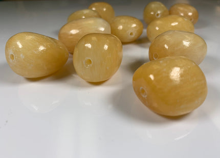 30x40 mm Natural Color Smooth Nugget Gemstone Yellow Jade OR New Jade Natural Color Chunky Gemstone large Hole 2.0 mm Beads #2210