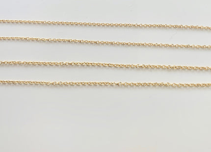 18 Inches 14K Genuine Gold Chain With Spring Clasp, Solid 14K Gold Chain Necklace, Oval Link 1.3/1.5mm #1016