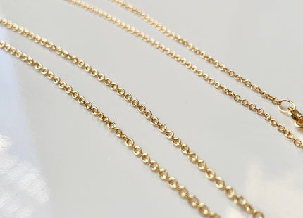 18 Inches 14K Genuine Gold Chain With Spring Clasp, Solid 14K Gold Chain Necklace, Oval Link 1.3/1.5mm #1016