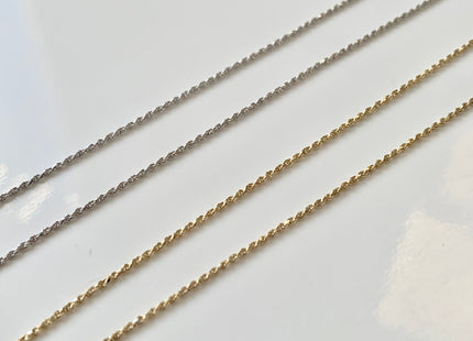 18 Inches 14K Genuine Gold Chain With Lobster Clasp, Solid 14K Gold Chain Necklace, Diamond Cut Rope Gold Chain 1.0/1.5mm